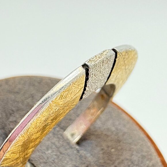 VTG Israeli Sterling Silver Gold Tone Stacking Band Stacy Givon Ring Size 8.5 - Picture 2 of 11